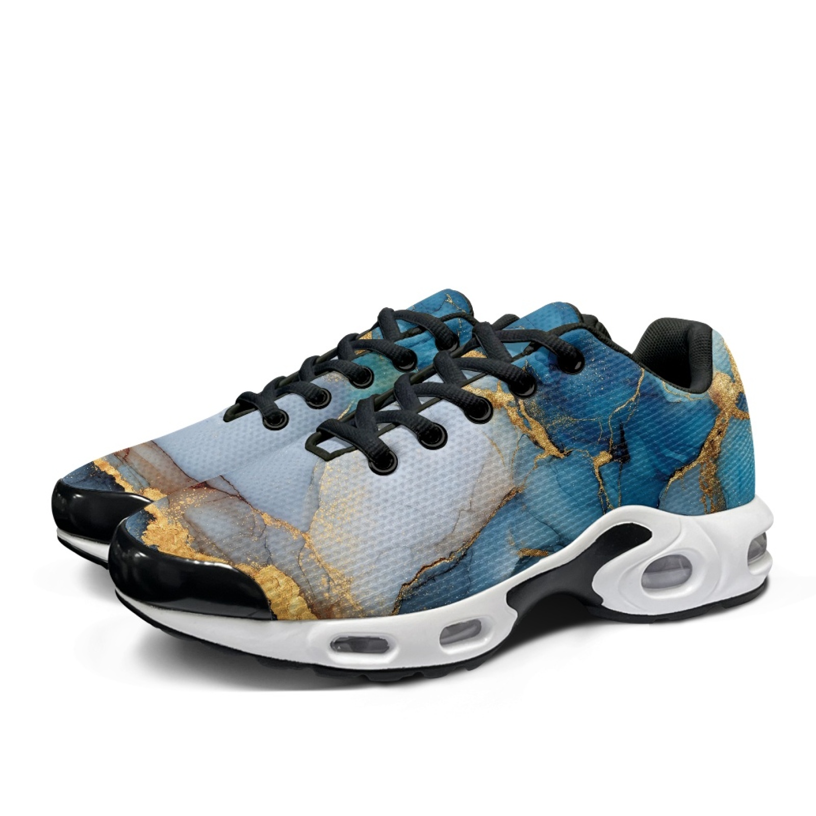 PENSTROLL Blue Gold Vein Tenni - Air Cushion Jogger Shoes Men 评论和价格
