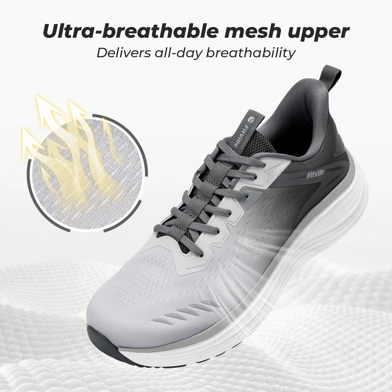 Fitville Men's Sports Sneakers - Wide Toe Box Running Sneakers 评论和价格