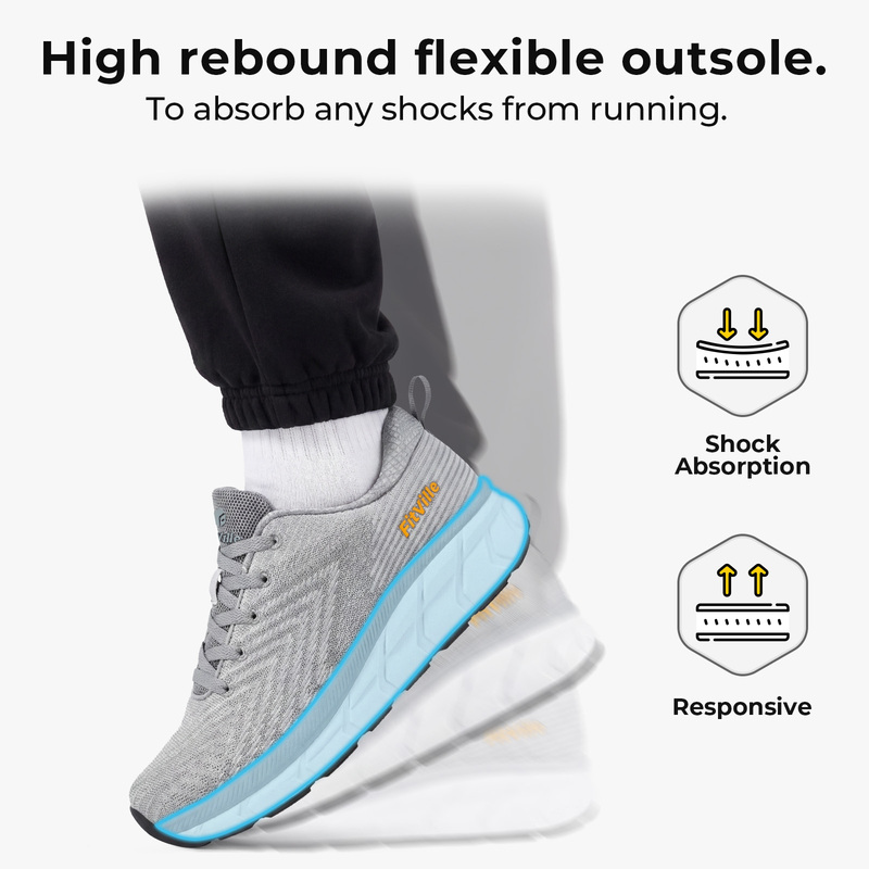 FitVille Mens Wide Fit Trainer - Breathable Mesh Athletic Shoes 评论和价格