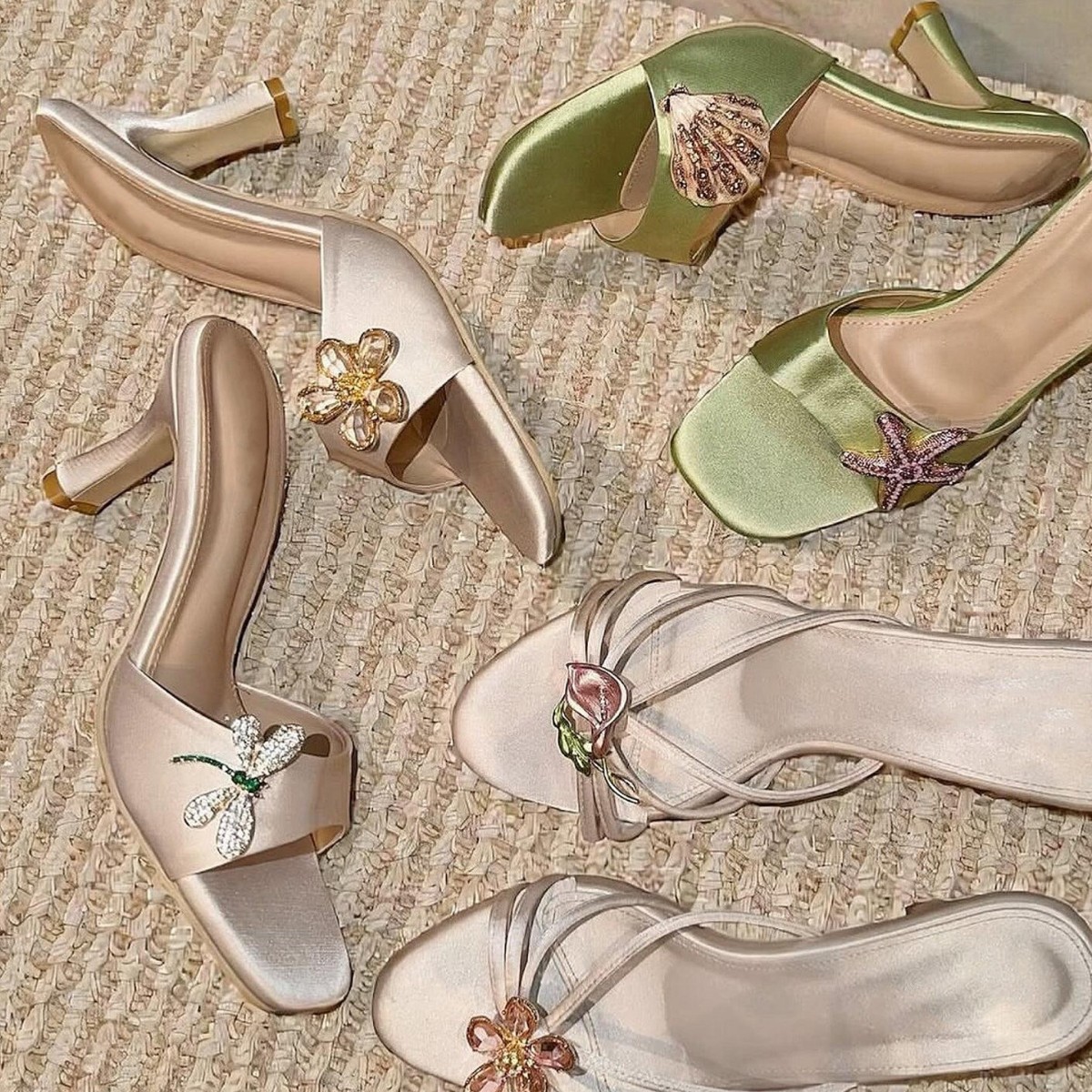 Thai Rhinestone Square Toe Hig - Sandals 评论和价格