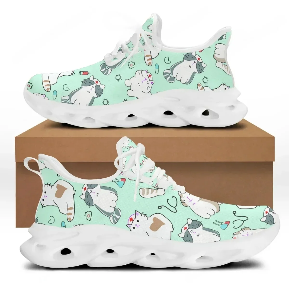 Hot Summer Spring Women Lace U - Knit Fabric Lace Up Sneakers 评论和价格